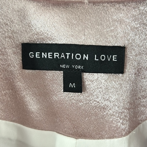 Generation Love Metallic Ruched Sleeve Fabien Blazer in Pink - Picture 4 of 15